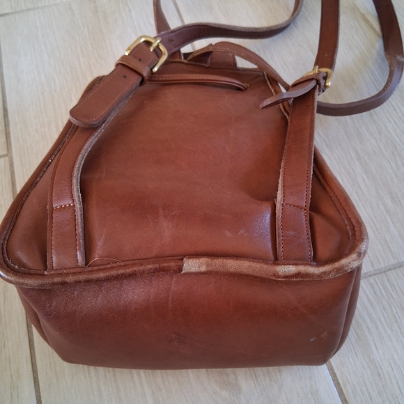 VINTAGE Coach Y2K 90s mini leather backpack  British Tan top handle adjustable main image 8